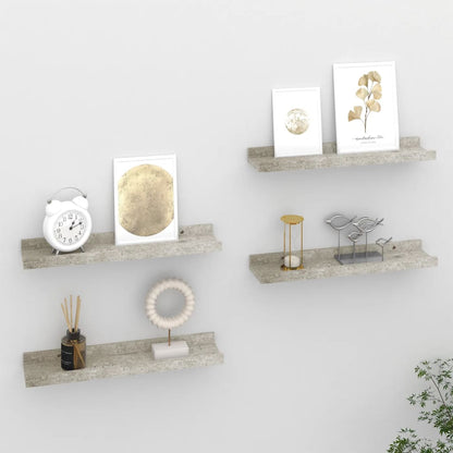 Wandschappen 4 40 x 9 x 3 cm Betongrijs