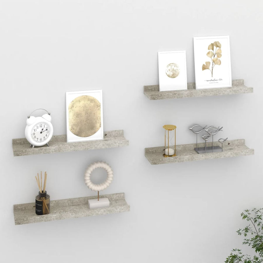Wandschappen 4 40 x 9 x 3 cm Betongrijs