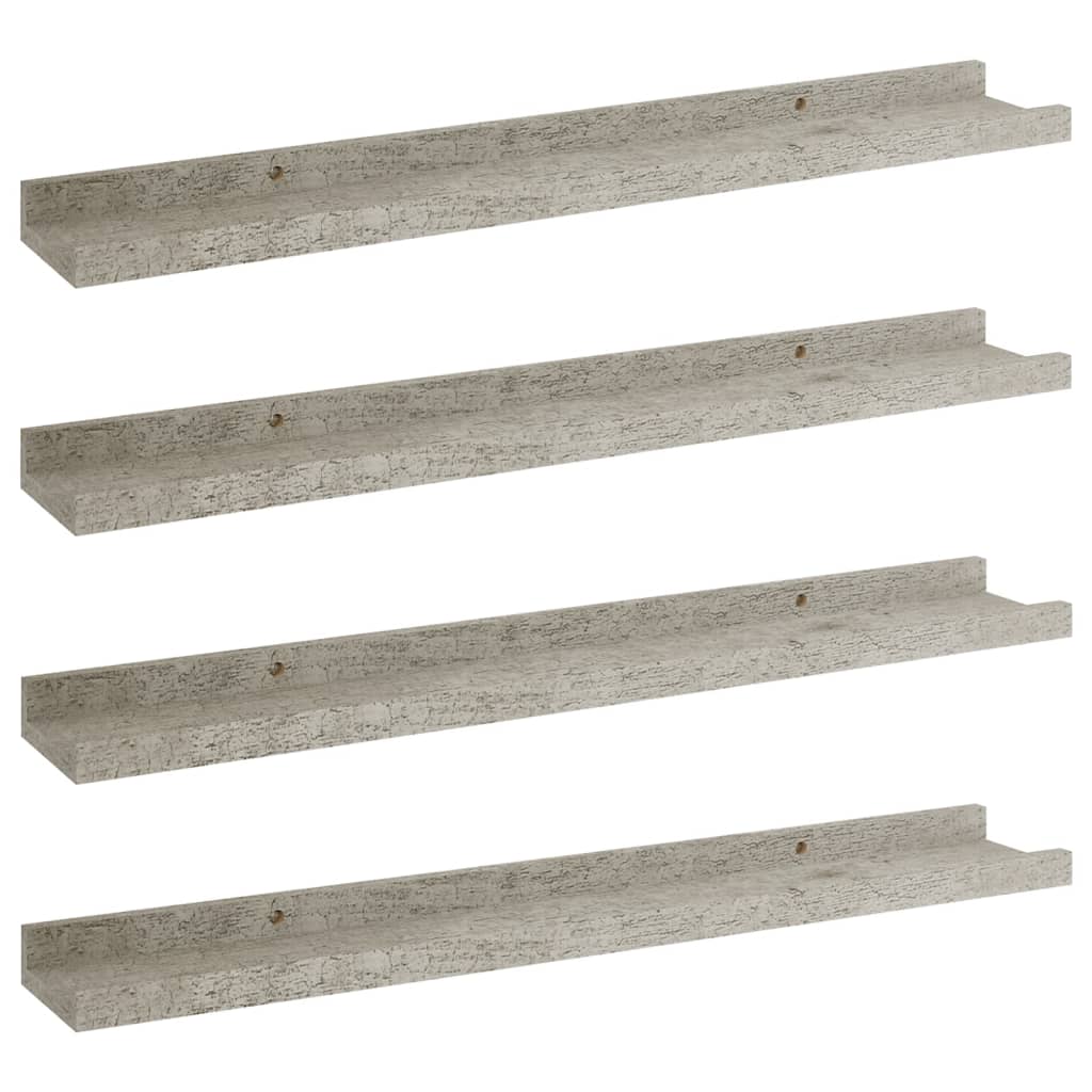 Wandschappen 4 60 x 9 x 3 cm Betongrijs