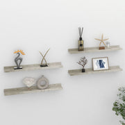 Wall shelves 4 pcs 60x9x3 cm concrete grey