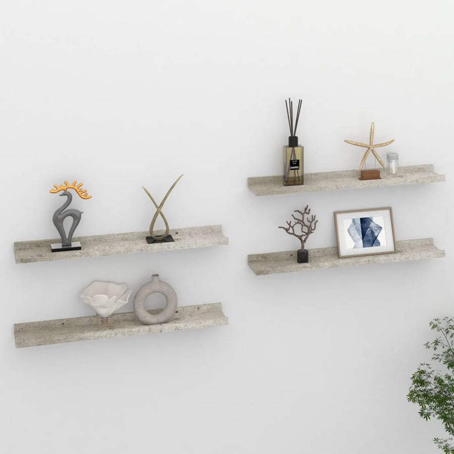 Wandschappen 4 60 x 9 x 3 cm Betongrijs