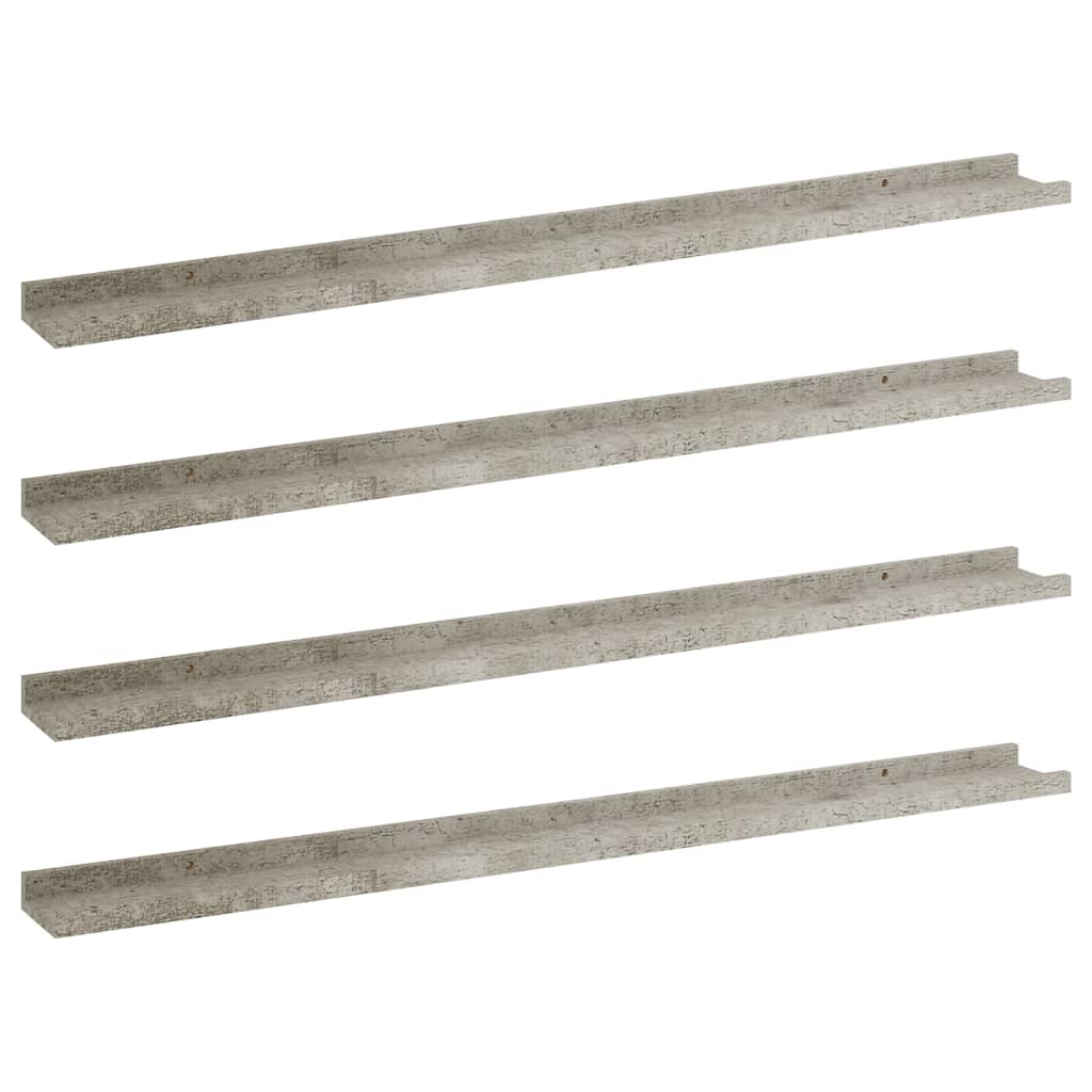Wandschappen 4 100 x 9 x 3 cm Betongrijs