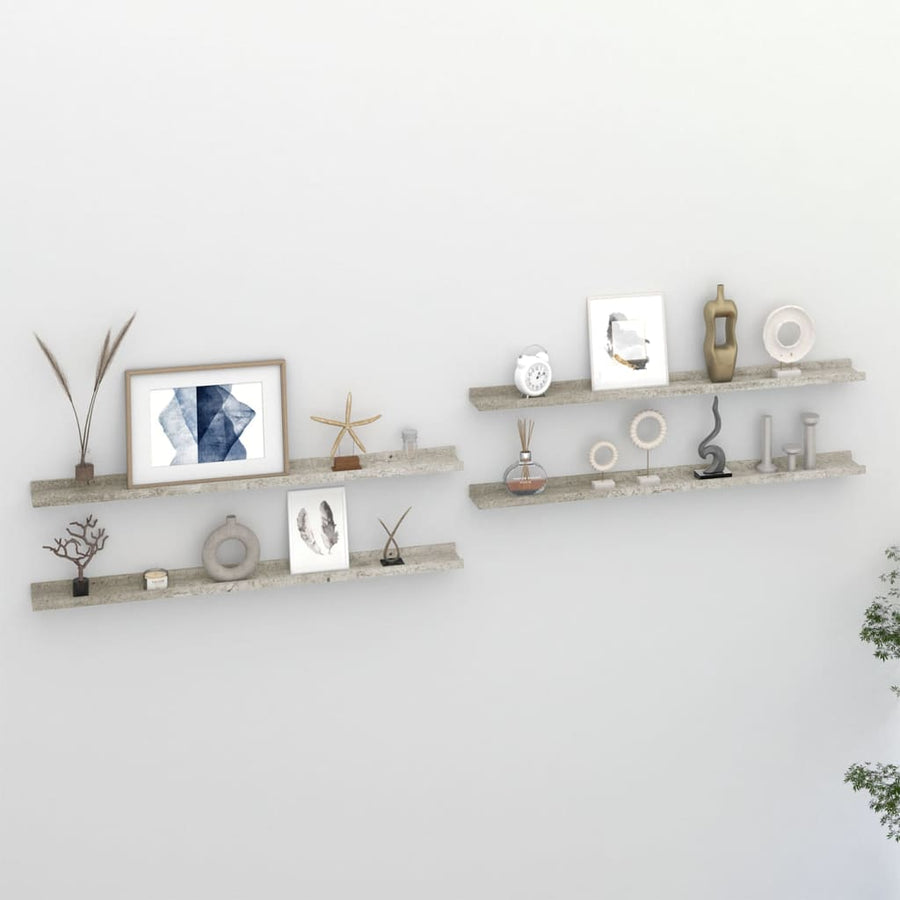Wandschappen 4 100 x 9 x 3 cm Betongrijs