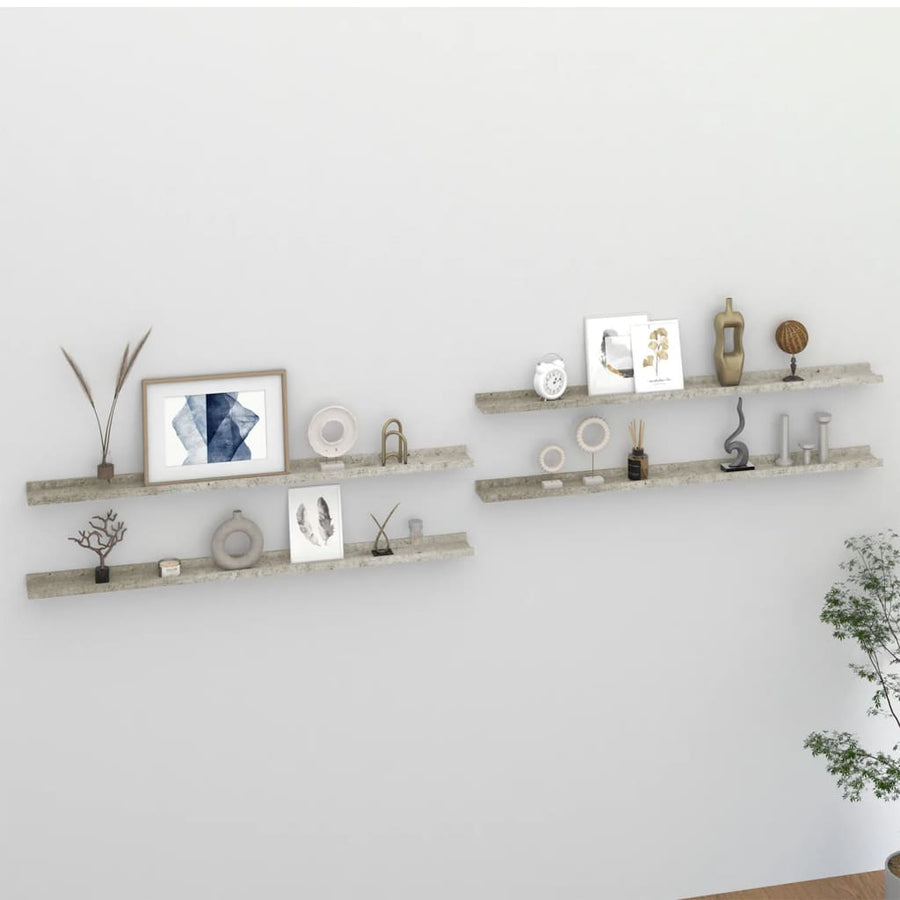Wandschappen 4 St 115X9X3 Cm Betongrijs 115 x 9 x 3 cm