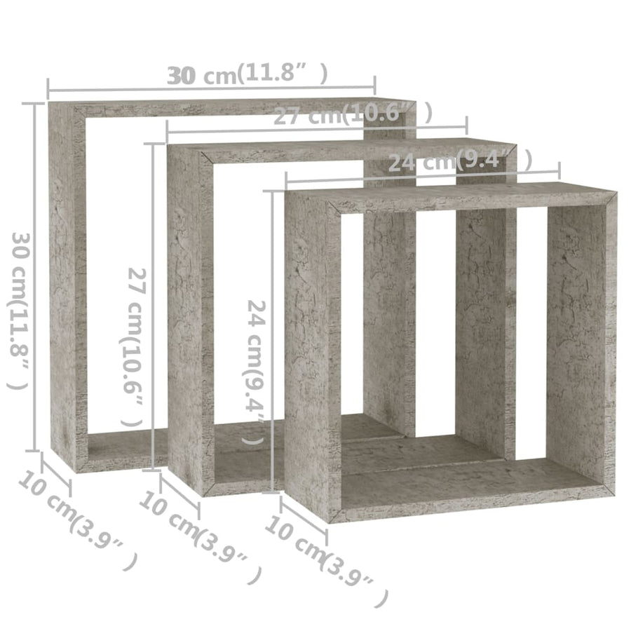 Wandschappen Kubus Betongrijs