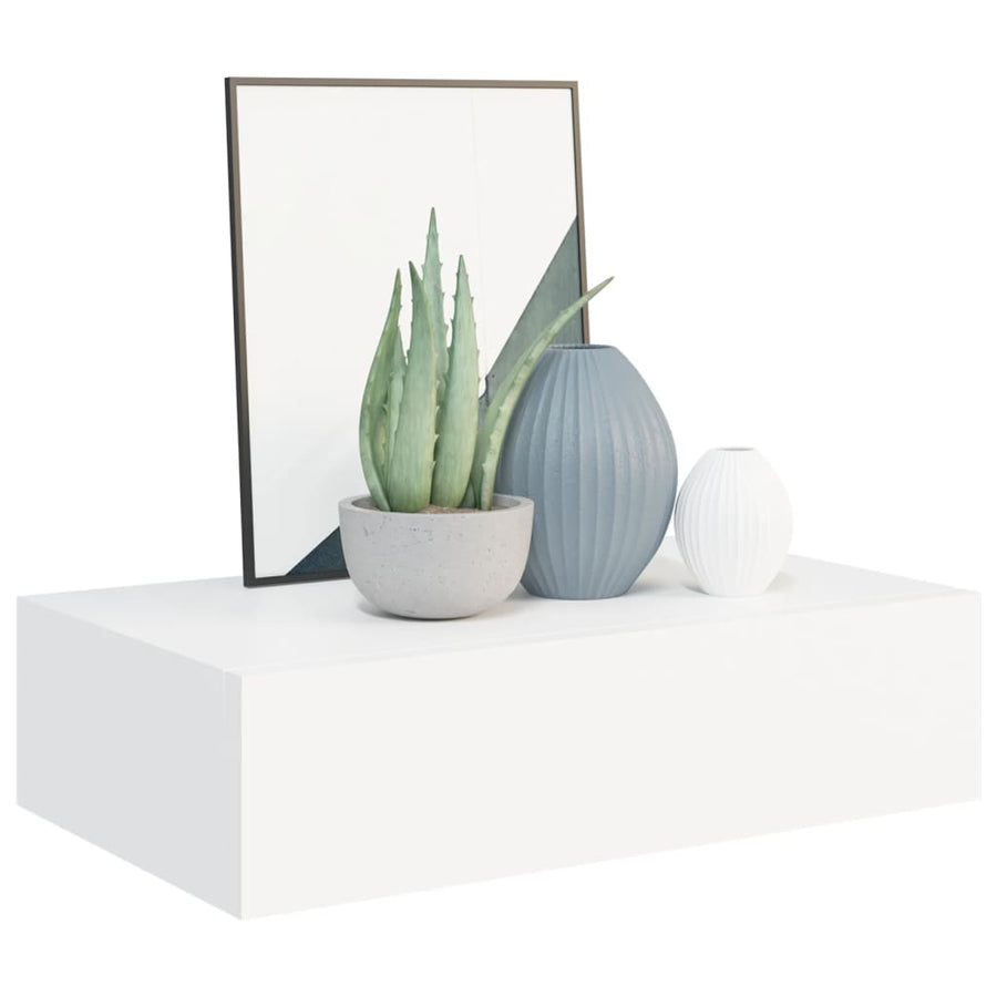 Wandschap Met Lade 40X23,5X0 Cm Mdf 1 40 x 23.5 x 10 cm Wit