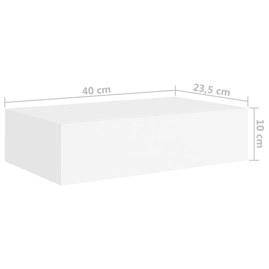 Wandschap Met Lade 40X23,5X0 Cm Mdf 1 40 x 23.5 x 10 cm Wit