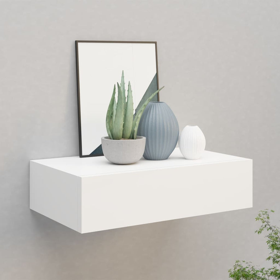 Wandschap Met Lade 40X23,5X0 Cm Mdf 1 40 x 23.5 x 10 cm Wit