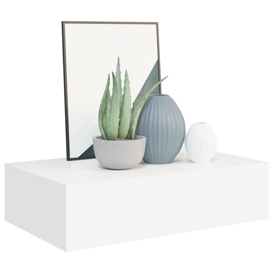 Wandschappen Met Lade 40X3,5X10 Cm Mdf 2 40 x 23.5 x 10 cm Wit