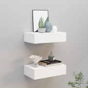 Wandschappen 2 stuks 40x23,5x10 cm MDF wit