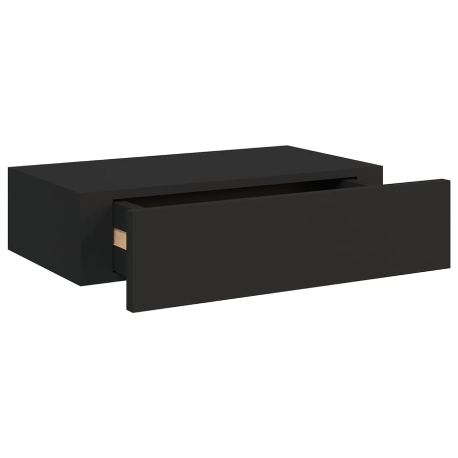 Wandschap Met Lade 40X23,5X0 Cm Mdf 1 40 x 23.5 x 10 cm Zwart
