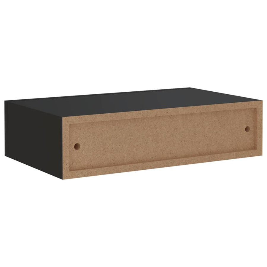 Wandschap Met Lade 40X23,5X0 Cm Mdf 1 40 x 23.5 x 10 cm Zwart