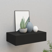 Wall shelf with drawer 40x23.5x10 cm MDF black
