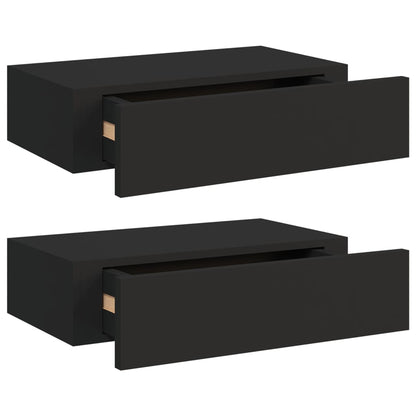 Wandschappen Met Lade 40X3,5X10 Cm Mdf 2 40 x 23.5 x 10 cm Zwart