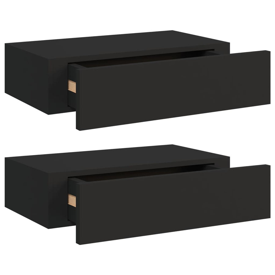Wandschappen Met Lade 40X3,5X10 Cm Mdf 2 40 x 23.5 x 10 cm Zwart