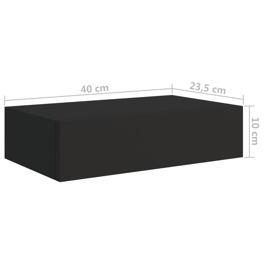 Wandschappen Met Lade 40X3,5X10 Cm Mdf 2 40 x 23.5 x 10 cm Zwart