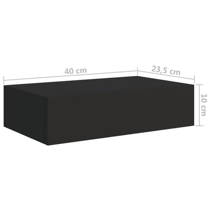 Wandschappen Met Lade 40X3,5X10 Cm Mdf 2 40 x 23.5 x 10 cm Zwart