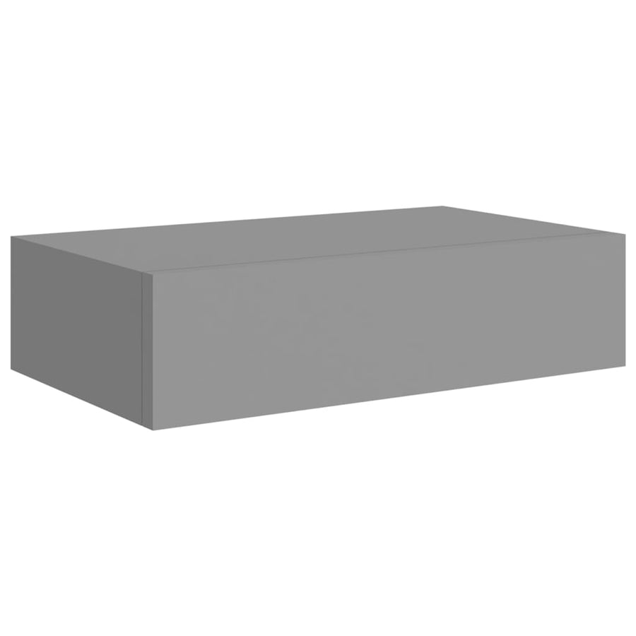 Wandschap Met Lade 40X23,5X0 Cm Mdf 1 40 x 23.5 x 10 cm Grijs