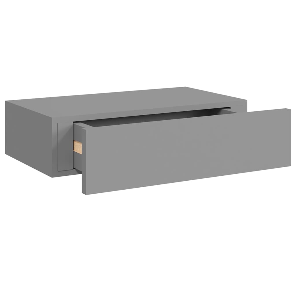 Wandschap Met Lade 40X23,5X0 Cm Mdf 1 40 x 23.5 x 10 cm Grijs