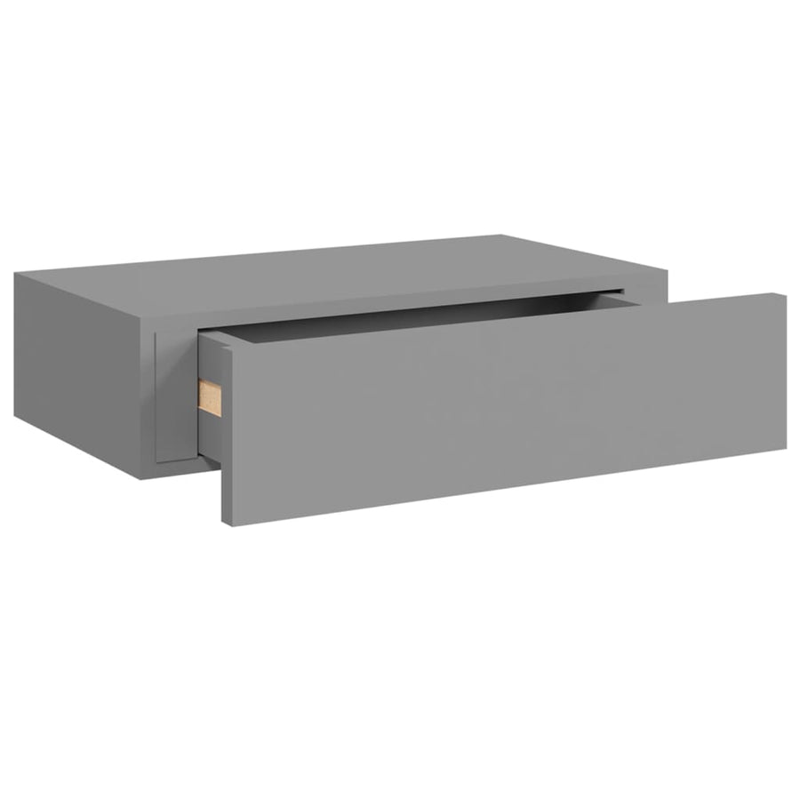 Wandschap Met Lade 40X23,5X0 Cm Mdf 1 40 x 23.5 x 10 cm Grijs