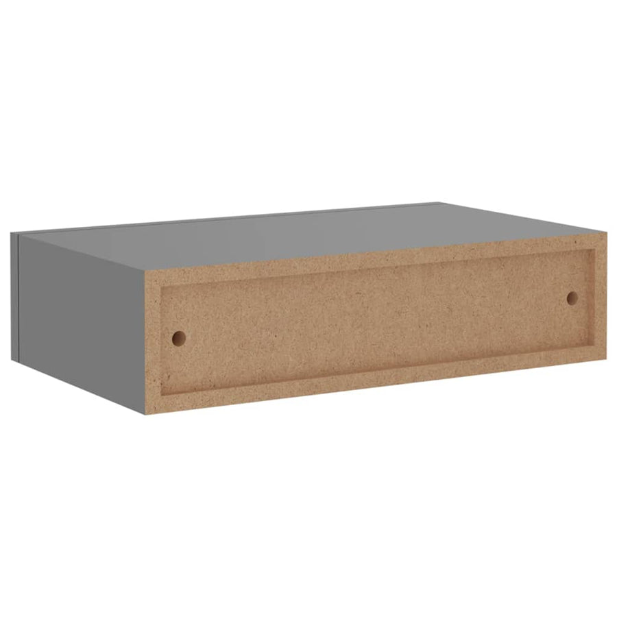 Wandschap Met Lade 40X23,5X0 Cm Mdf 1 40 x 23.5 x 10 cm Grijs