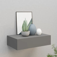 Wandschap Met Lade 40X23,5X0 Cm Mdf 1 40 x 23.5 x 10 cm Grijs