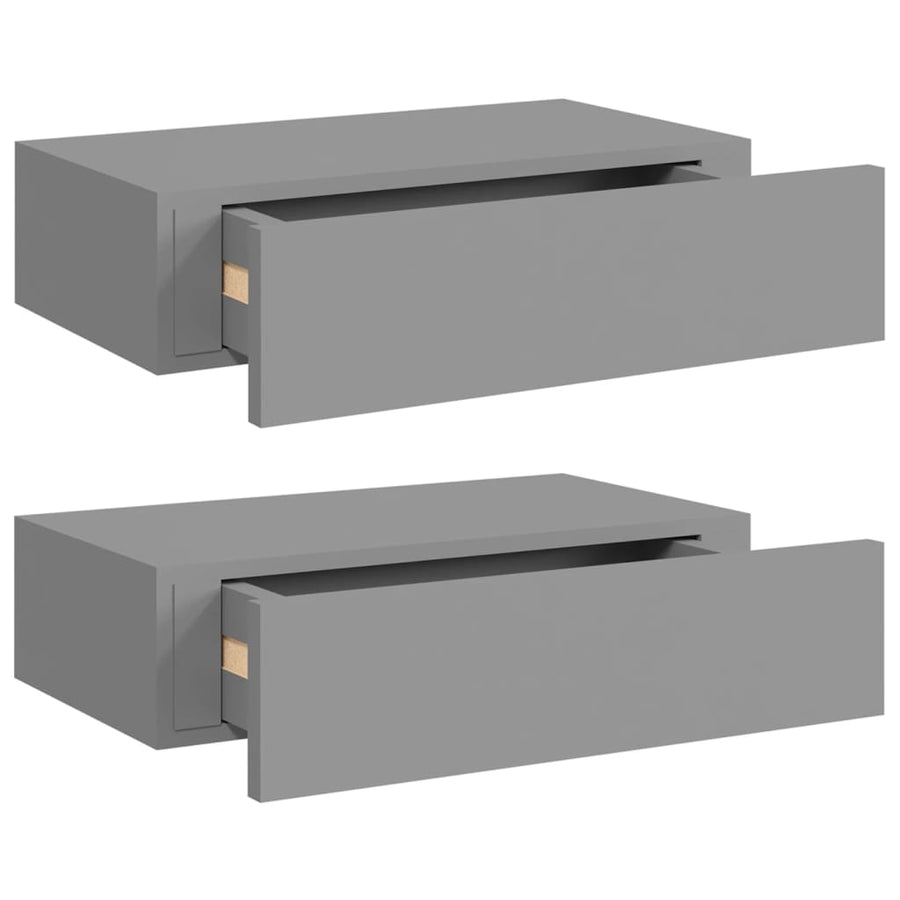 Wandschappen Met Lade 40X3,5X10 Cm Mdf 2 40 x 23.5 x 10 cm Grijs