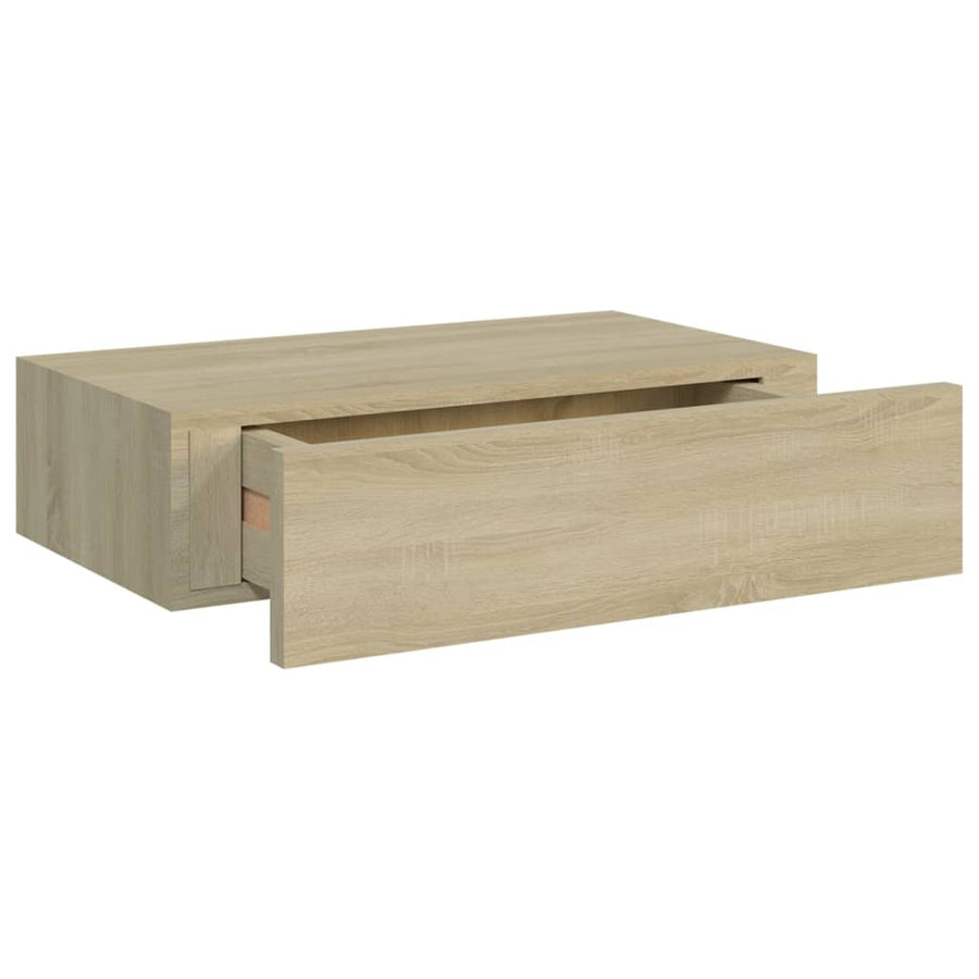 Wandschap Met Lade 40X23,5X0 Cm Mdf Kleurig 1 40 x 23.5 x 10 cm Eiken