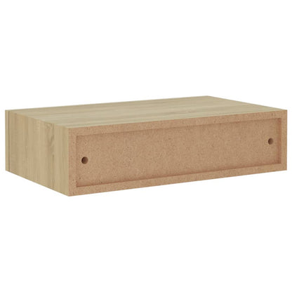 Wandschap Met Lade 40X23,5X0 Cm Mdf Kleurig 1 40 x 23.5 x 10 cm Eiken