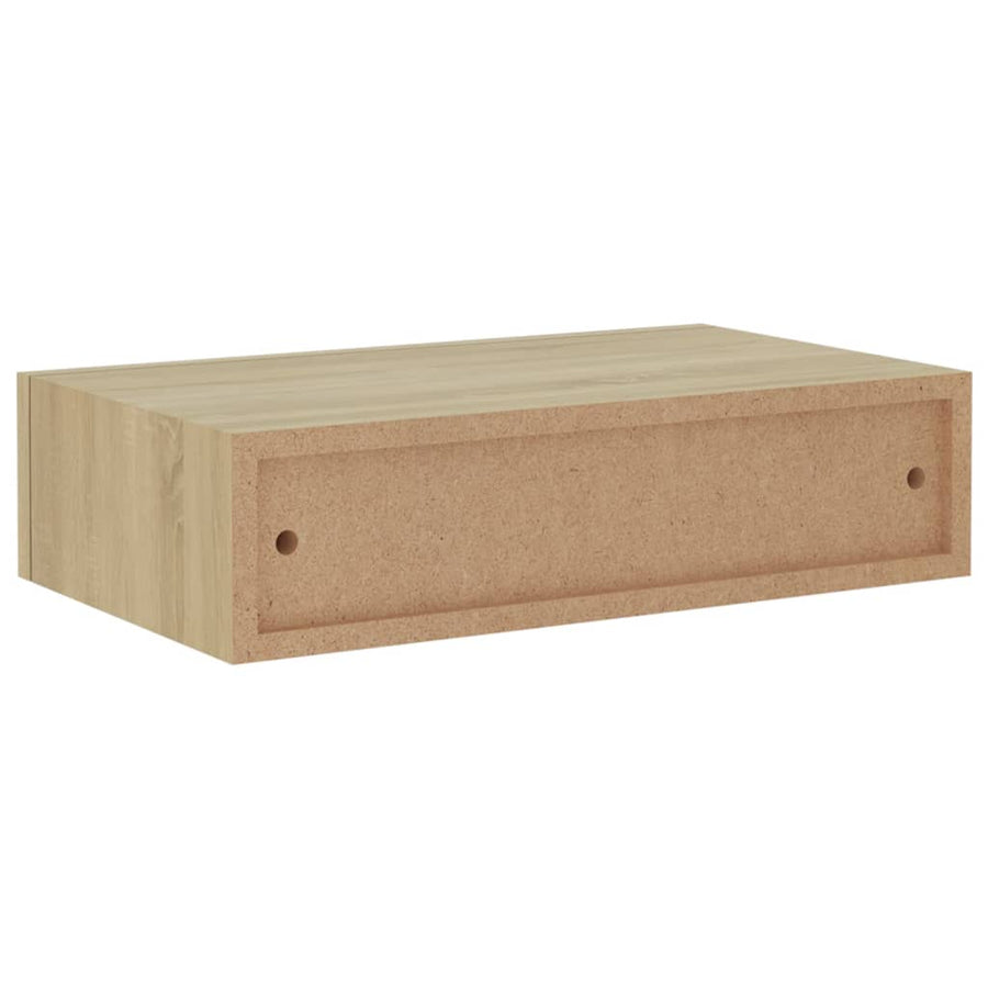 Wandschap Met Lade 40X23,5X0 Cm Mdf Kleurig 1 40 x 23.5 x 10 cm Eiken