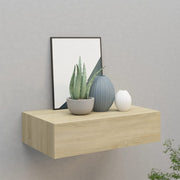 Wall shelf with drawer 40x23.5x10 cm MDF oak-colored