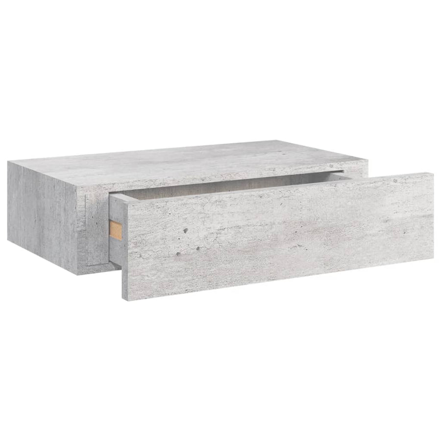 Wandschap Met Lade 40X23,5X0 Cm Mdf 1 40 x 23.5 x 10 cm Betongrijs