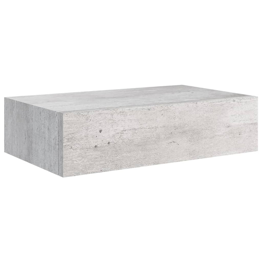 Wandschappen Met Lade 40X3,5X10 Cm Mdf 2 40 x 23.5 x 10 cm Betongrijs