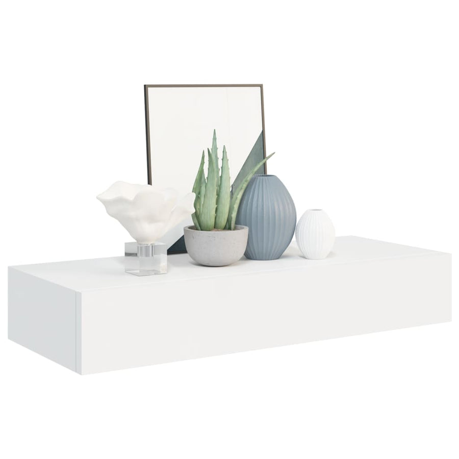 Wandschap Met Lade 60X23,5X0 Cm Mdf 1 60 x 23.5 x 10 cm Wit