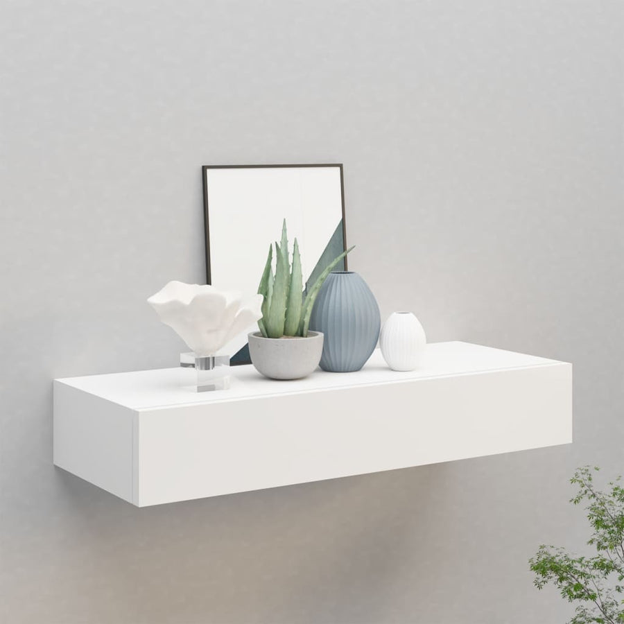 Wandschap Met Lade 60X23,5X0 Cm Mdf 1 60 x 23.5 x 10 cm Wit