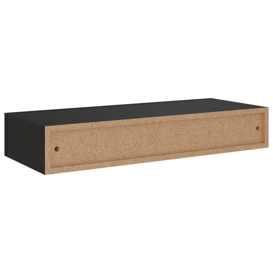 Wandschappen Met Lade 60X3,5X10 Cm Mdf 2 60 x 23.5 x 10 cm Zwart