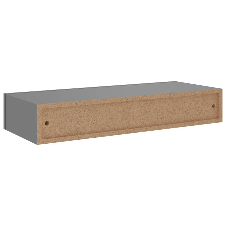Viaxl Wandschappen Met Lade 60X3,5X10 Cm Mdf 2 60 x 23.5 x 10 cm Grijs