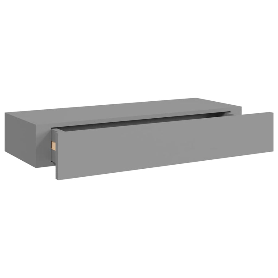 Viaxl Wandschappen Met Lade 60X3,5X10 Cm Mdf 2 60 x 23.5 x 10 cm Grijs