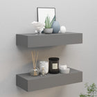 Wandschappen 2 st met lade 60x23,5x10 cm MDF grijs