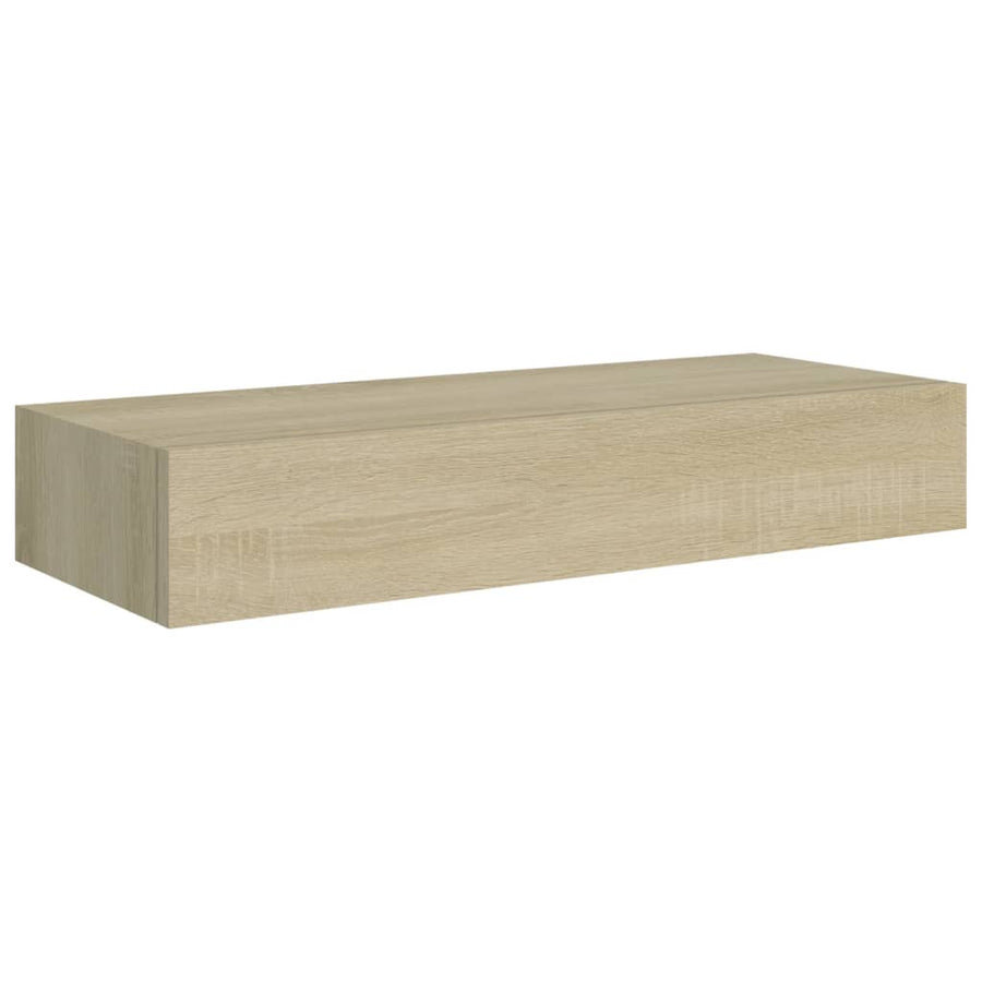 Viaxl Wandschap Met Lade 60X23,5X0 Cm Mdf Kleurig 1 60 x 23.5 x 10 cm Eiken