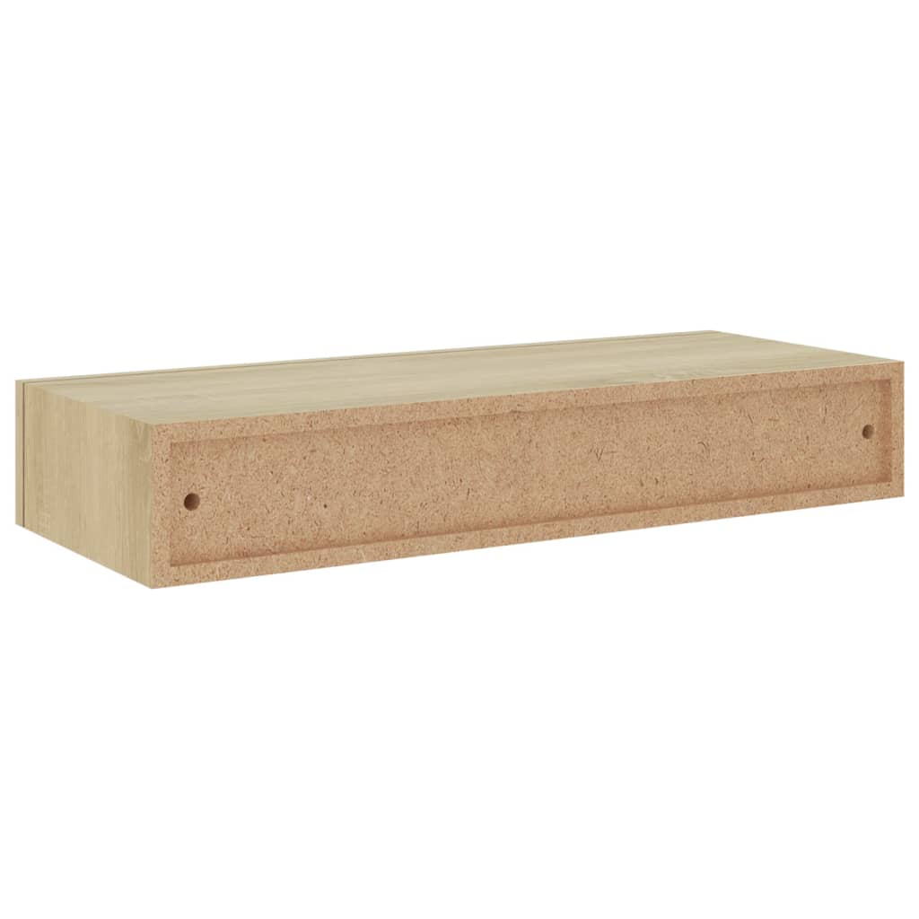 Viaxl Wandschap Met Lade 60X23,5X0 Cm Mdf Kleurig 1 60 x 23.5 x 10 cm Eiken