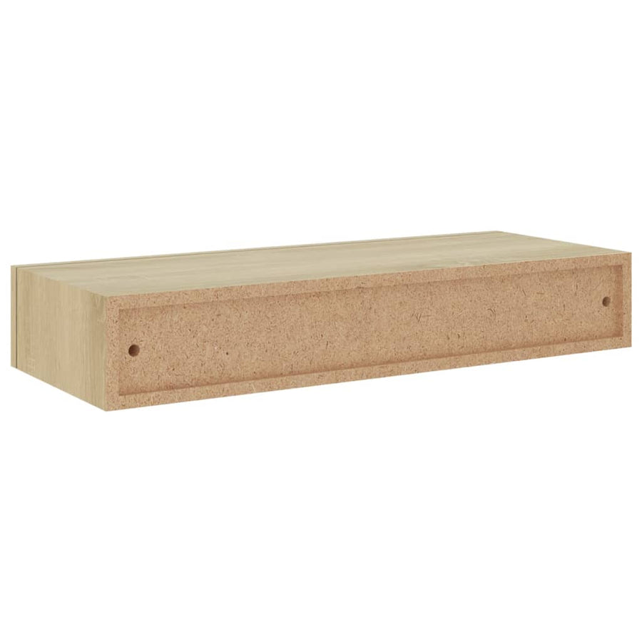 Viaxl Wandschap Met Lade 60X23,5X0 Cm Mdf Kleurig 1 60 x 23.5 x 10 cm Eiken
