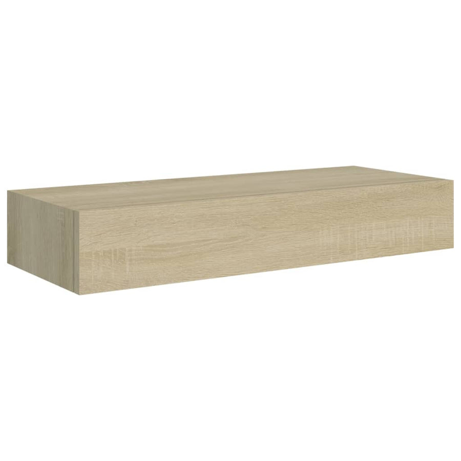Viaxl Wandschappen Met Lade 60X3,5X10 Cm Mdf Kleurig 2 60 x 23.5 x 10 cm Eiken