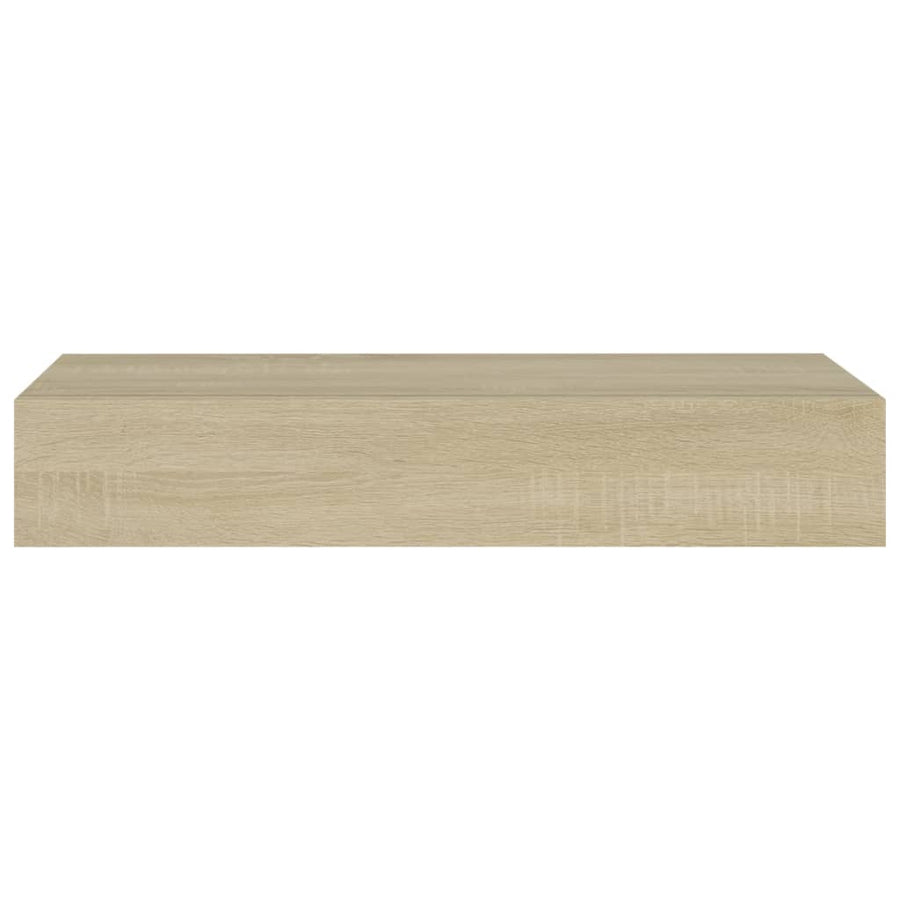Viaxl Wandschappen Met Lade 60X3,5X10 Cm Mdf Kleurig 2 60 x 23.5 x 10 cm Eiken