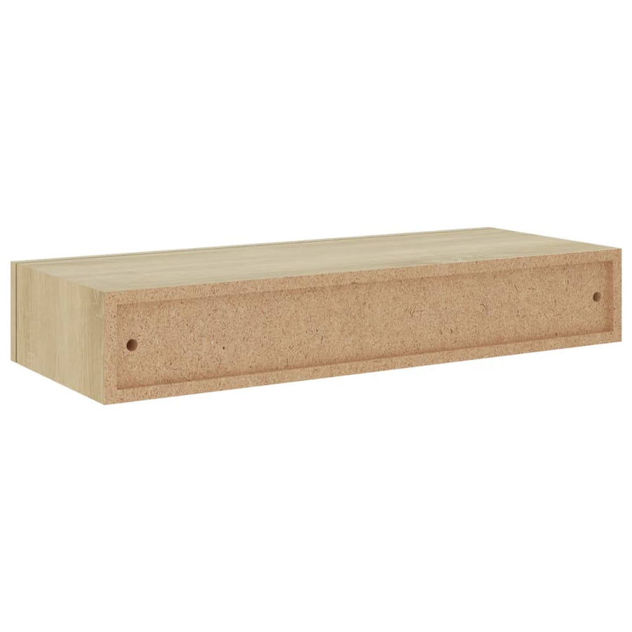 Viaxl Wandschappen Met Lade 60X3,5X10 Cm Mdf Kleurig 2 60 x 23.5 x 10 cm Eiken