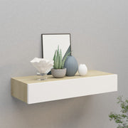 Wandladekast 60x23,5x10 cm eiken wit MDF