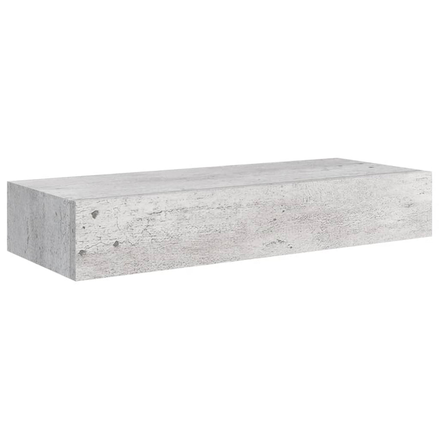 Wandschap Met Lade 60X23,5X0 Cm Mdf 1 60 x 23.5 x 10 cm Betongrijs