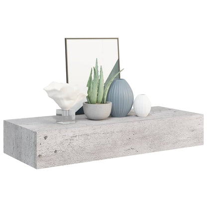 Wandschap Met Lade 60X23,5X0 Cm Mdf 1 60 x 23.5 x 10 cm Betongrijs