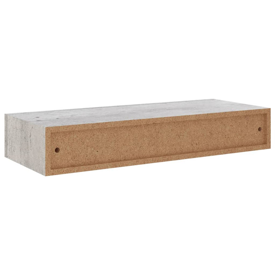 Wandschap Met Lade 60X23,5X0 Cm Mdf 1 60 x 23.5 x 10 cm Betongrijs