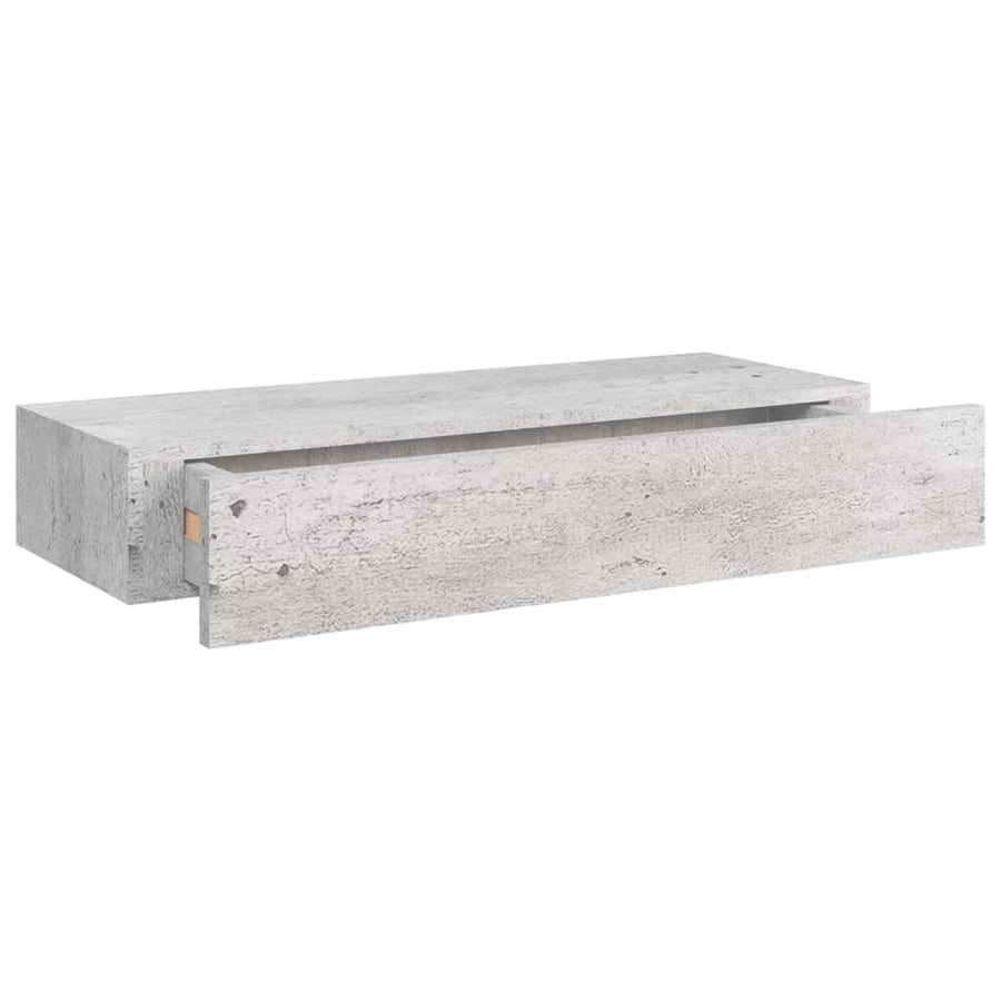 Wandschap Met Lade 60X23,5X0 Cm Mdf 1 60 x 23.5 x 10 cm Betongrijs
